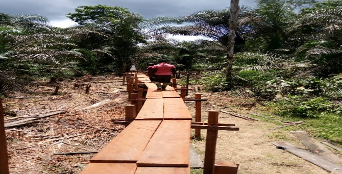 The Action Woman Constructs Amakubakrom Footbridge 
